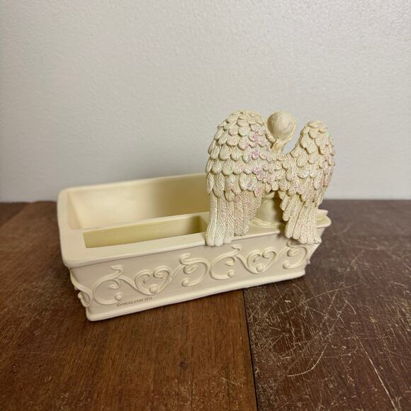 Angelstar Angel Desk Event Decorative Organizer Dish Cream Resin with Glitter - Picture 4 of 10